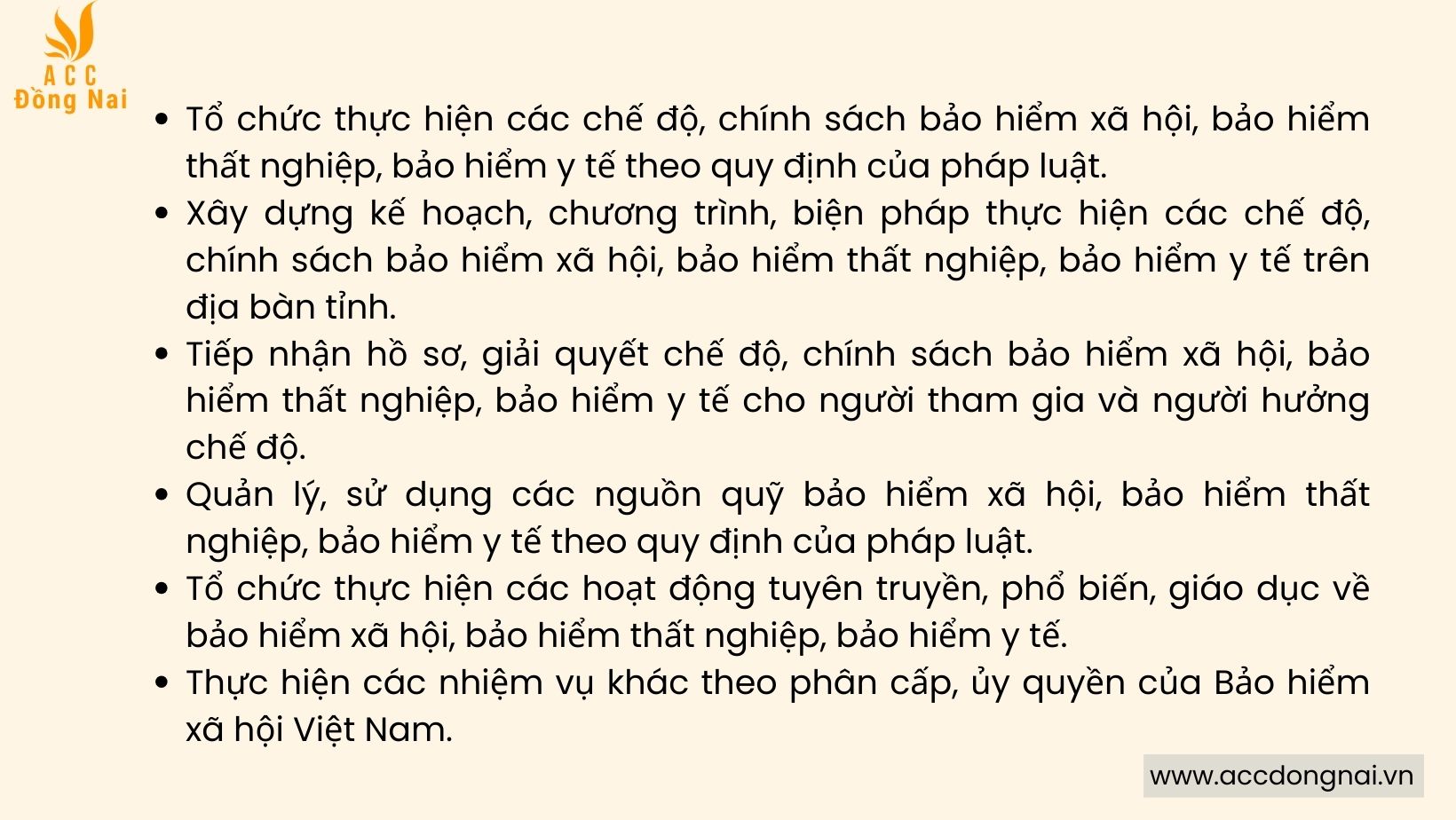 Nhiệm vụ của BHXH tỉnh Đồng Nai