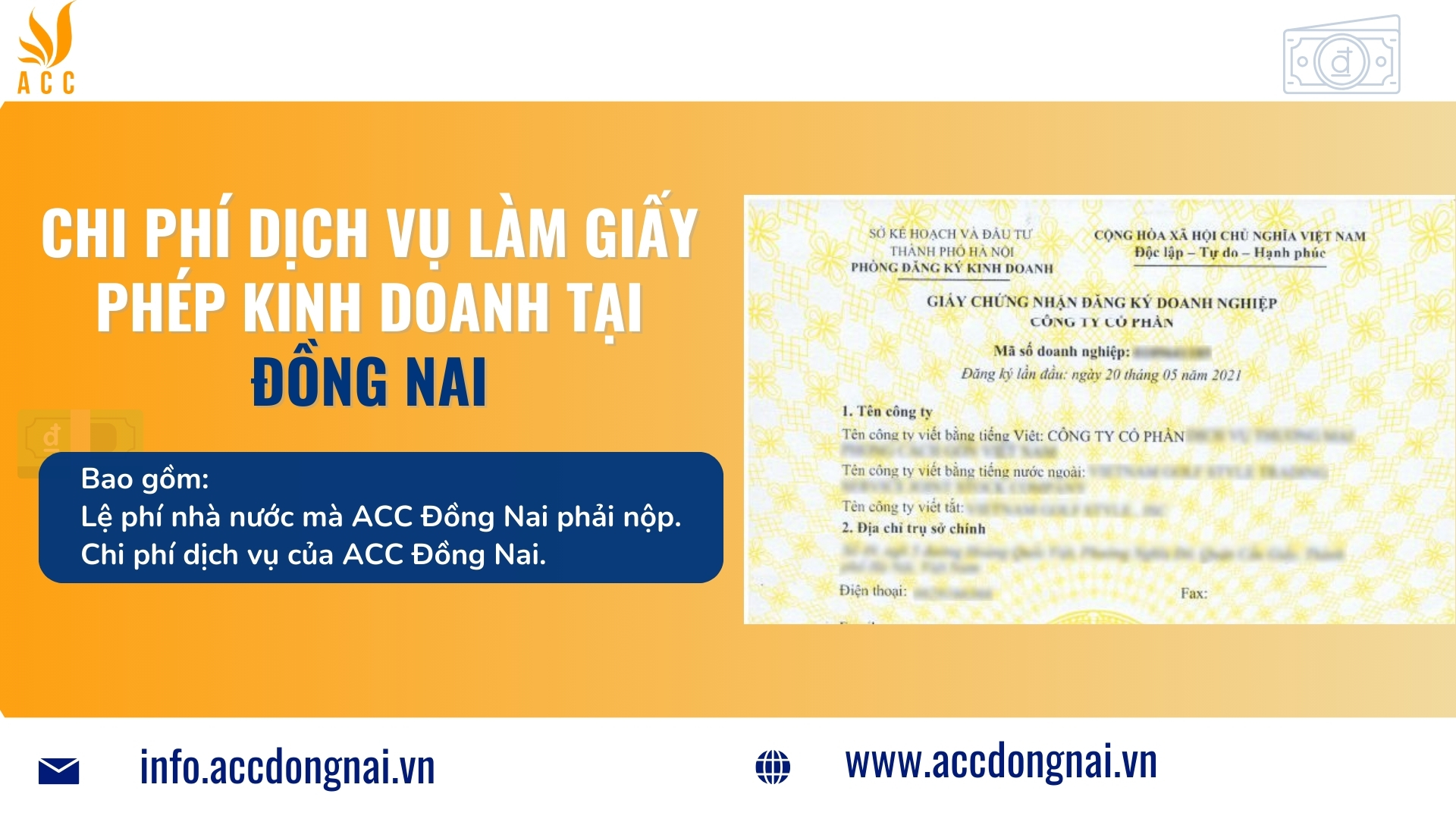 Chi phí dịch vụ làm giấy phép kinh doanh tại Đồng Nai