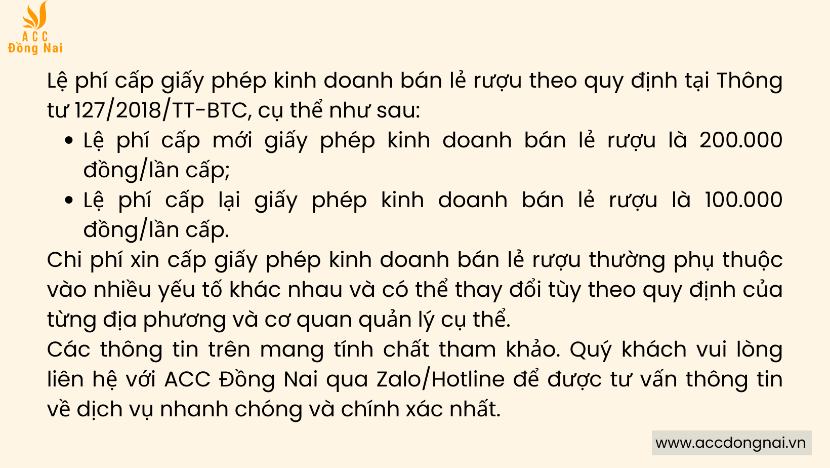 Chi phí dịch vụ xin cấp giấy phép kinh doanh bán lẻ rượu