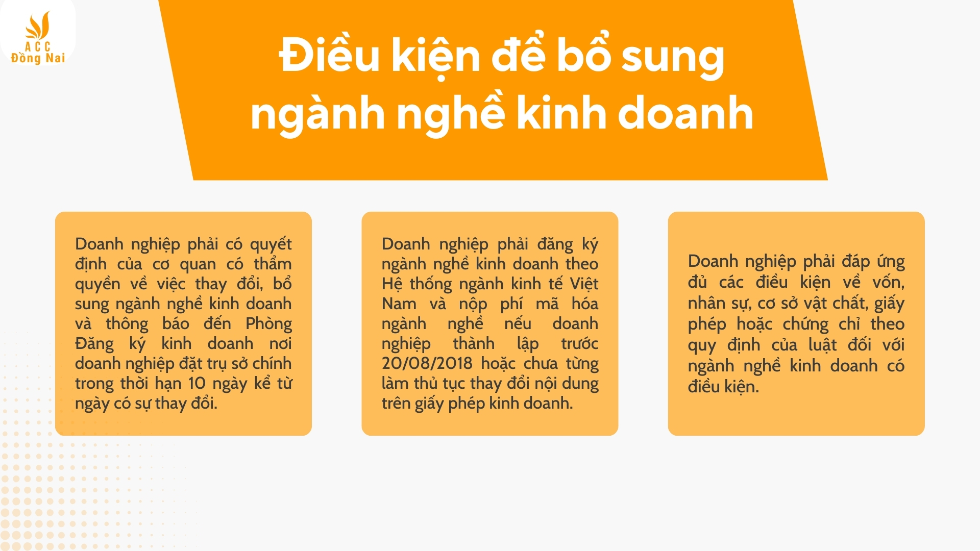 Điều kiện để bổ sung ngành nghề kinh doanh