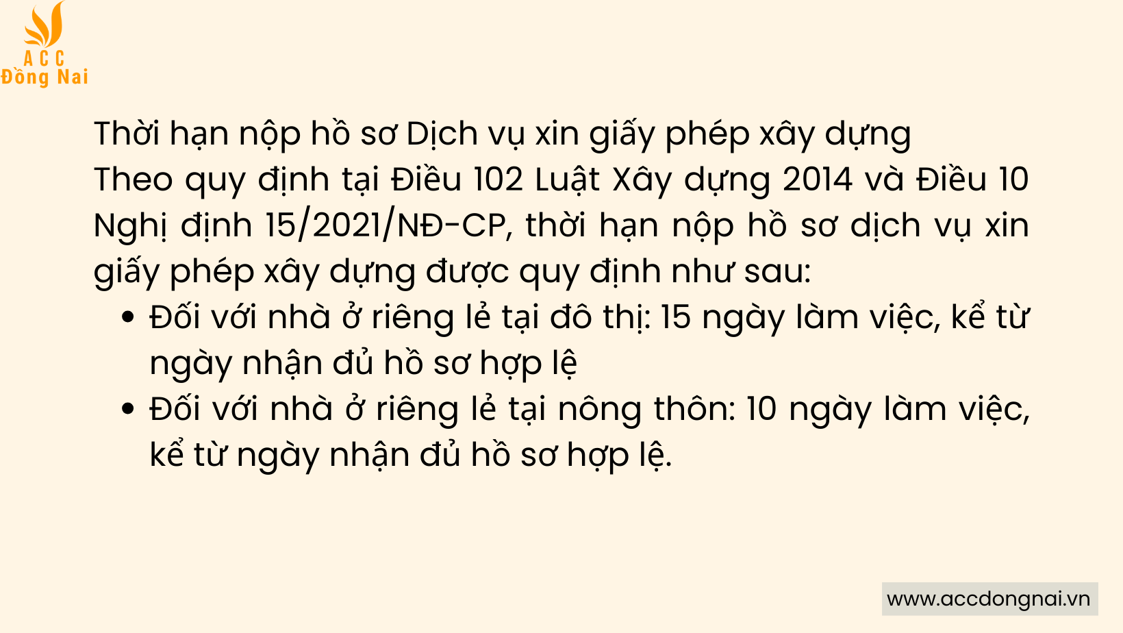 Thời gian thực hiện dịch vụ xin giấy phép xây dựng