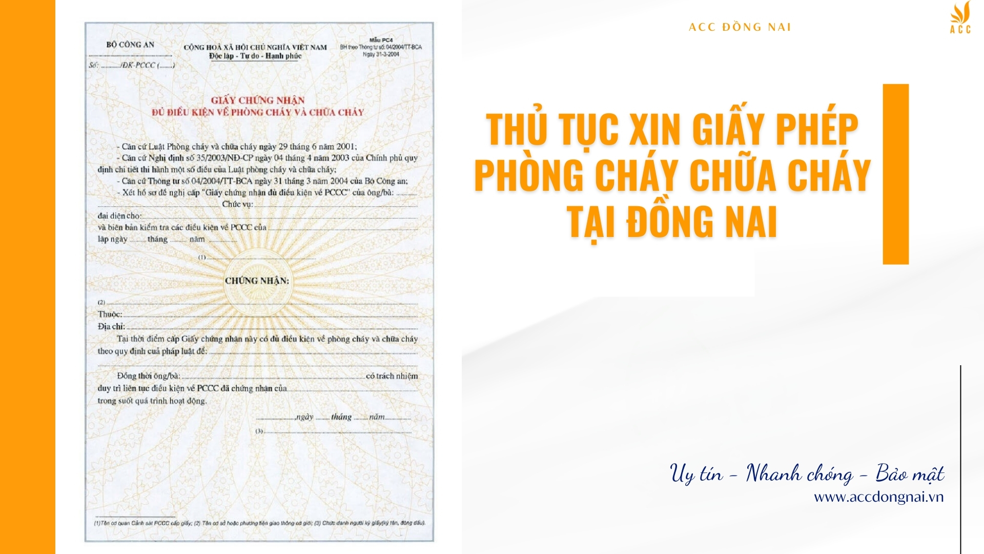 Thủ tục xin giấy phép phòng cháy chữa cháy tại Đồng Nai