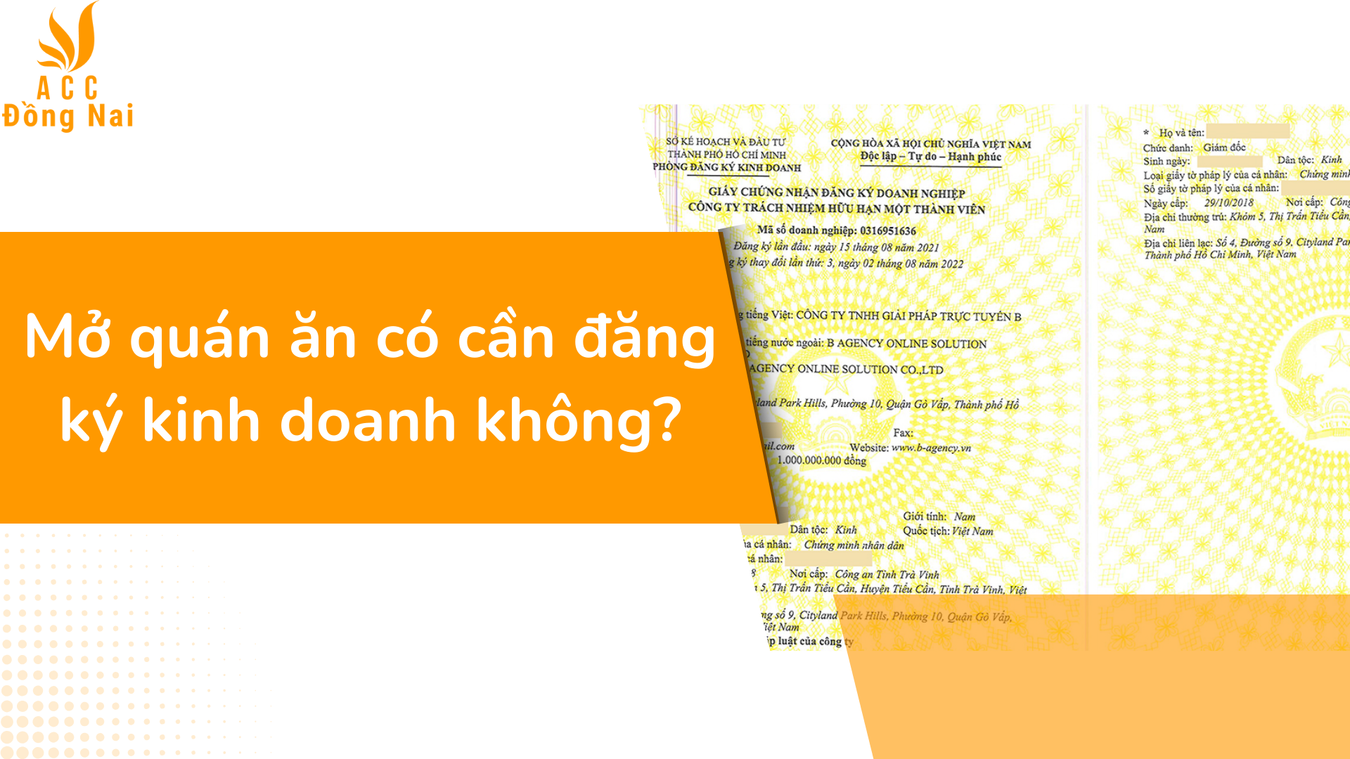 Mở quán ăn có cần đăng ký kinh doanh không?