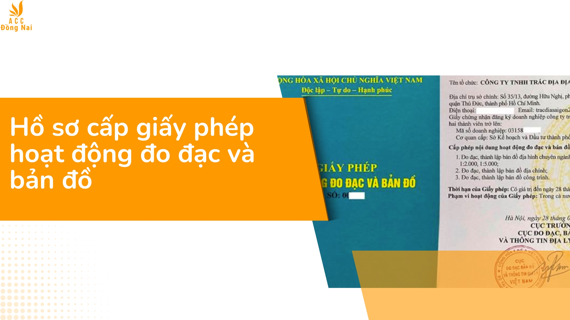 Hồ sơ cấp giấy phép hoạt động đo đạc và bản đồ 