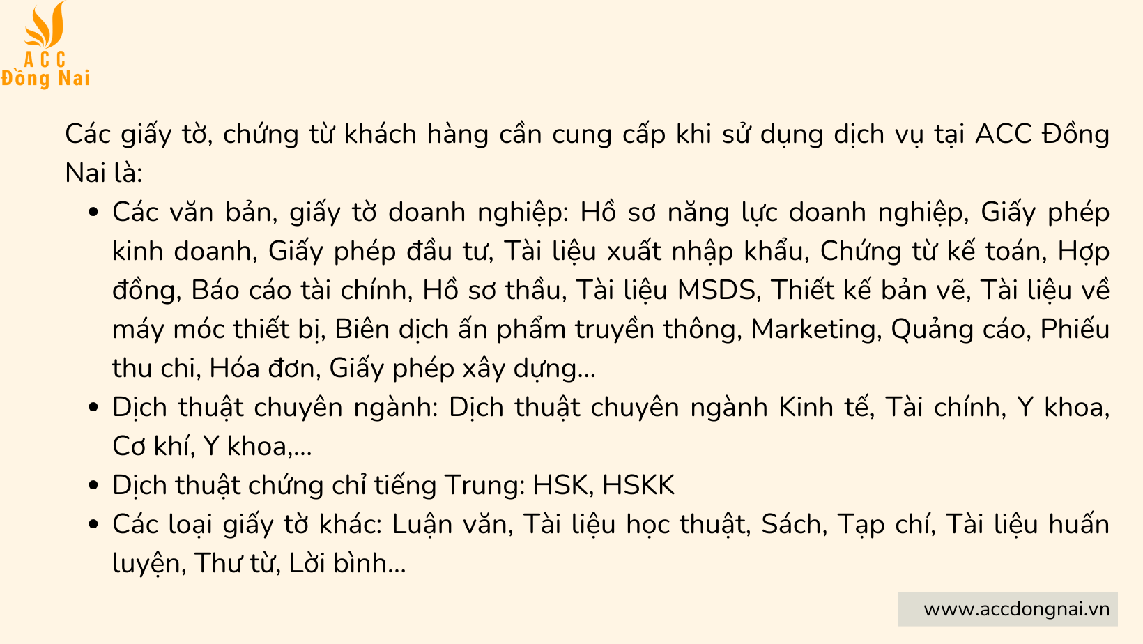 Các giấy tờ, chứng từ khách hàng cần cung cấp