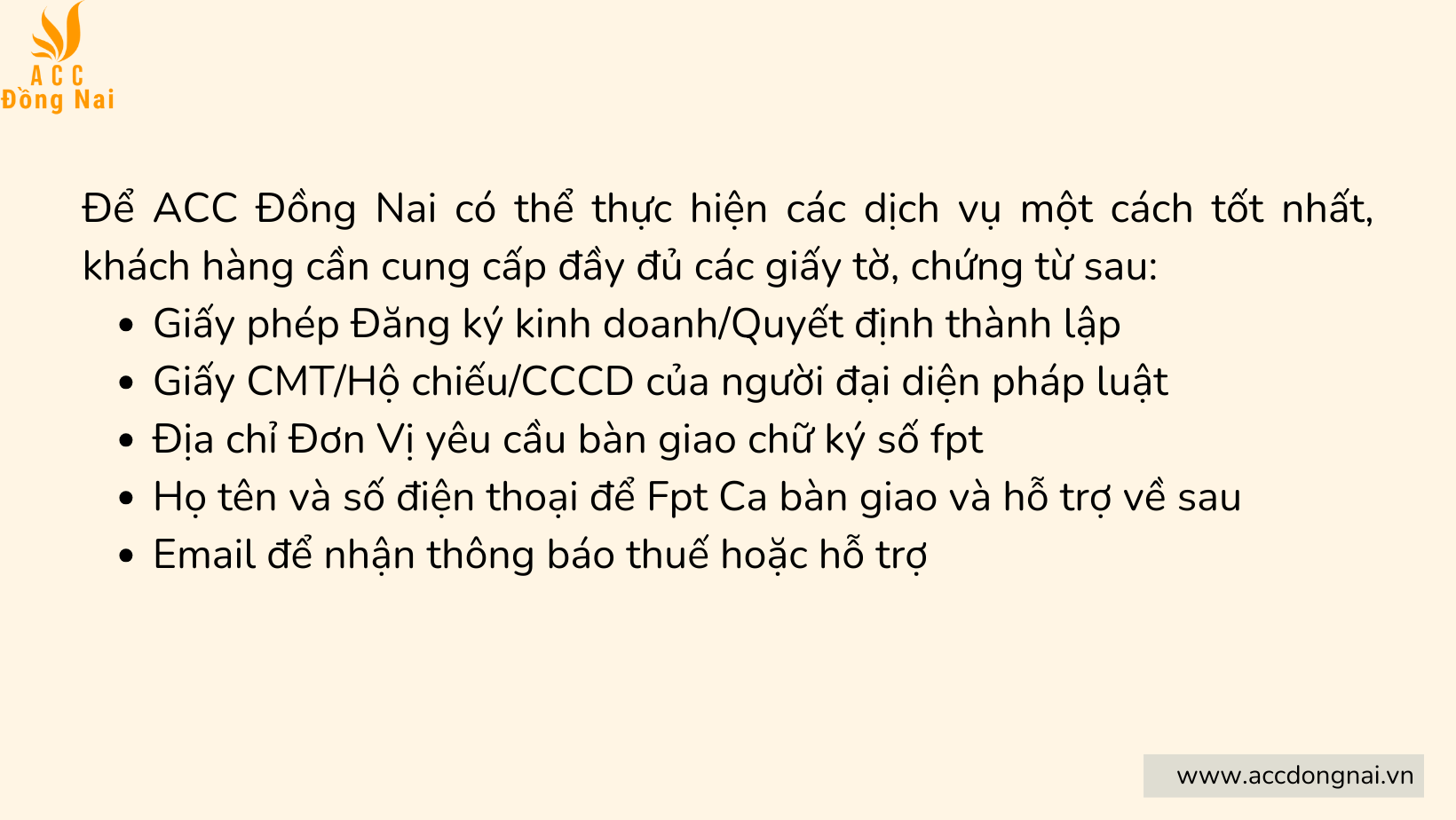 Các giấy tờ, chứng từ khách hàng cần cung cấp