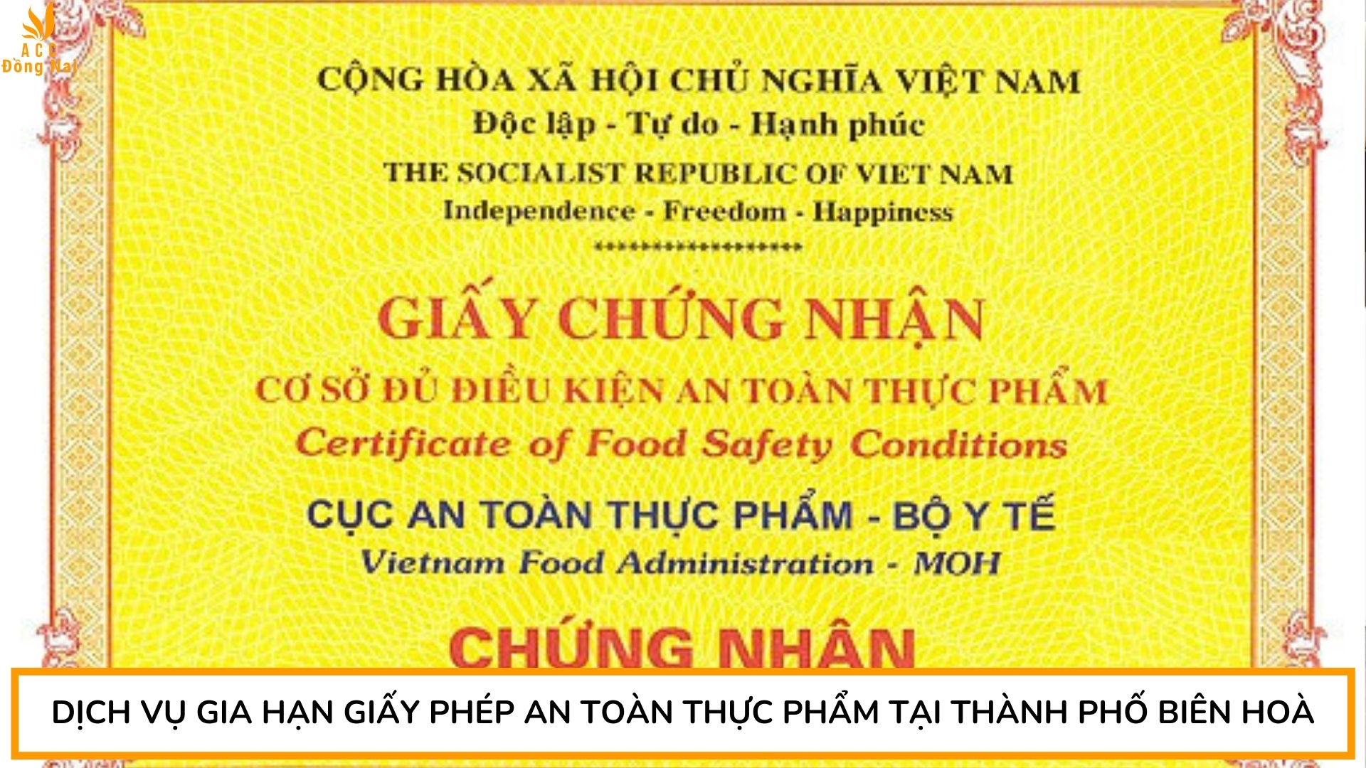 Dịch vụ gia hạn giấy phép an toàn thực phẩm tại Thành phố Biên Hoà