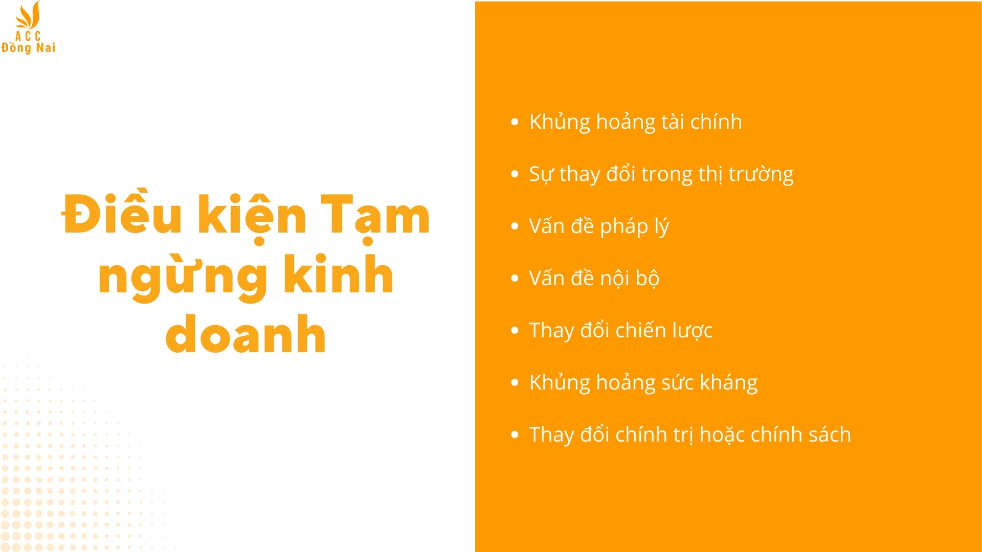 Điều kiện Tạm ngừng kinh doanh