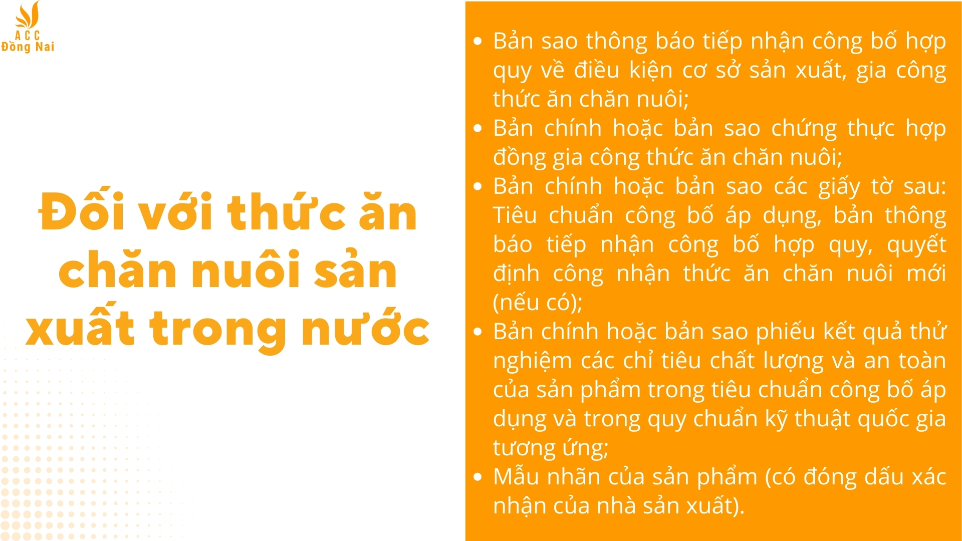 Đối với thức ăn chăn nuôi sản xuất trong nước