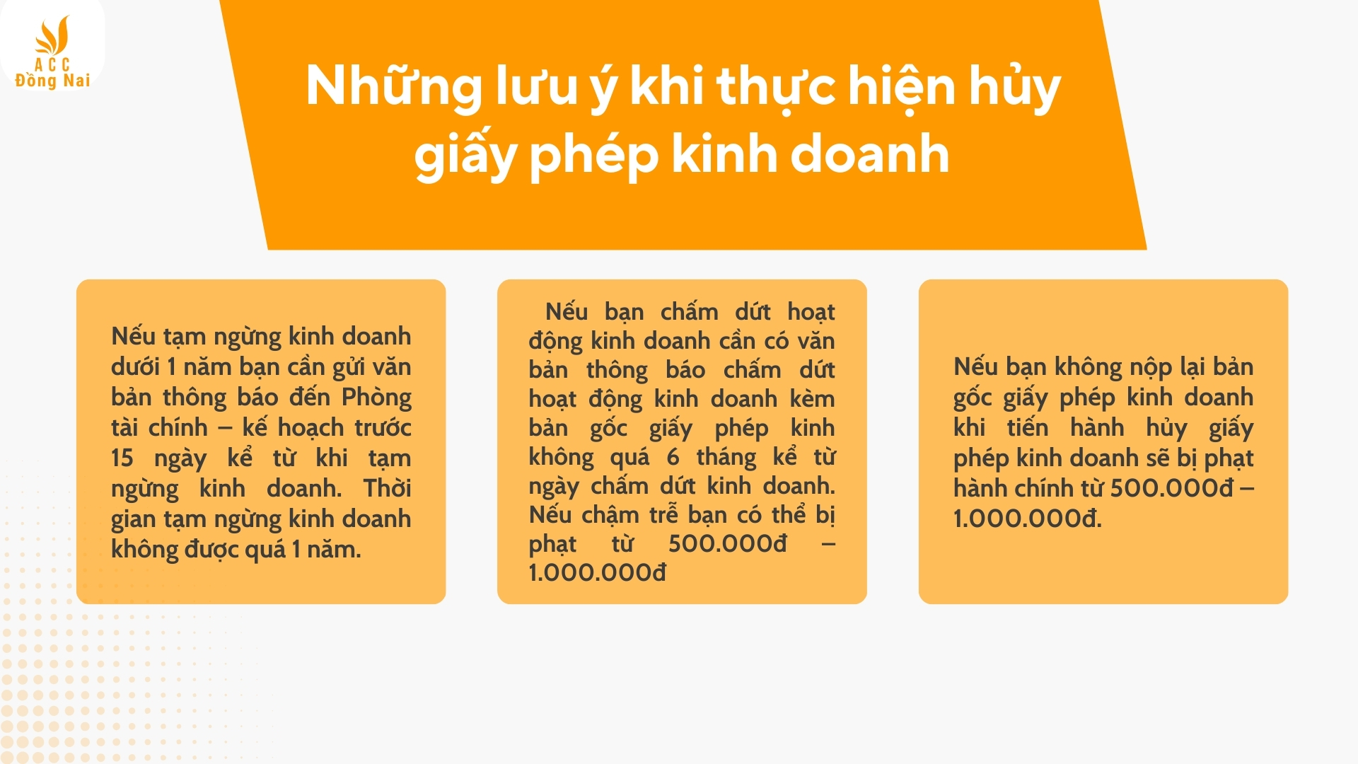 Những lưu ý khi thực hiện hủy giấy phép kinh doanh