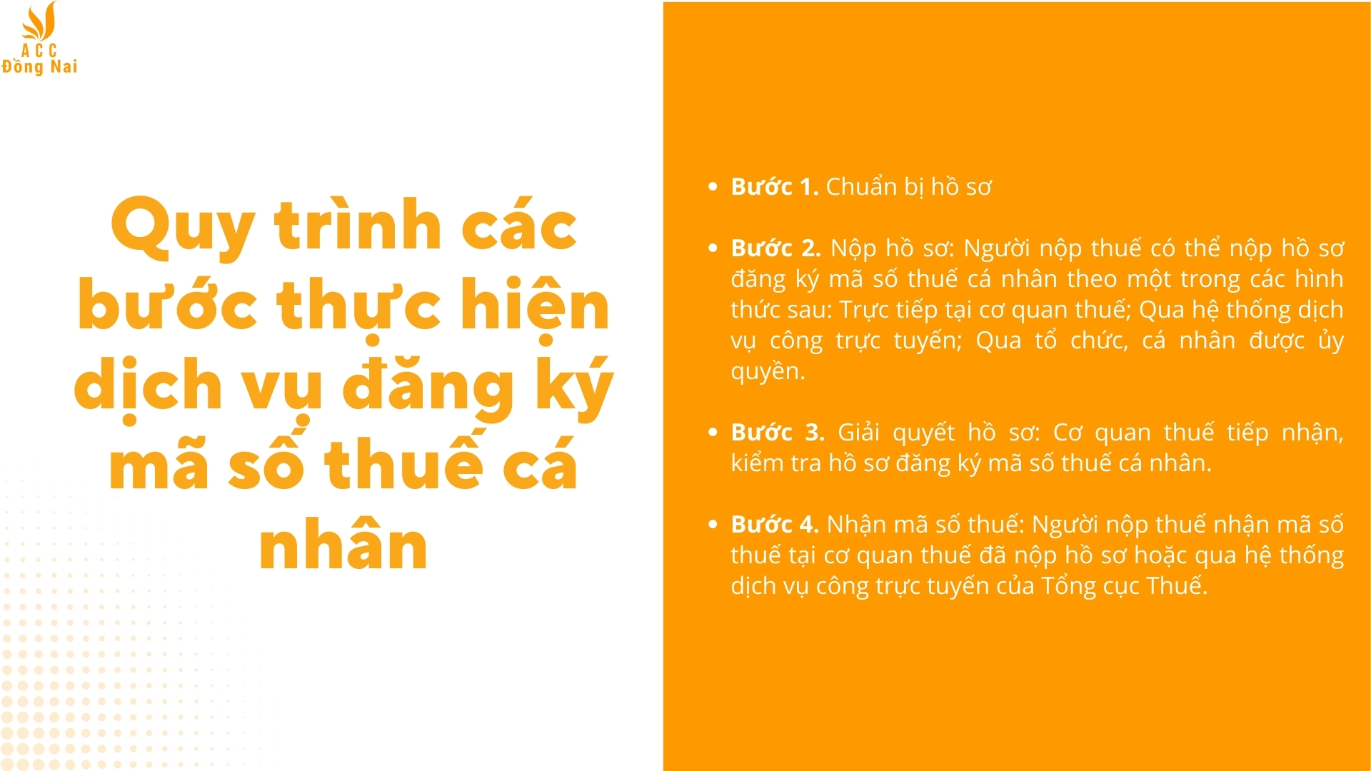 Quy trình các bước thực hiện dịch vụ đăng ký mã số thuế cá nhân