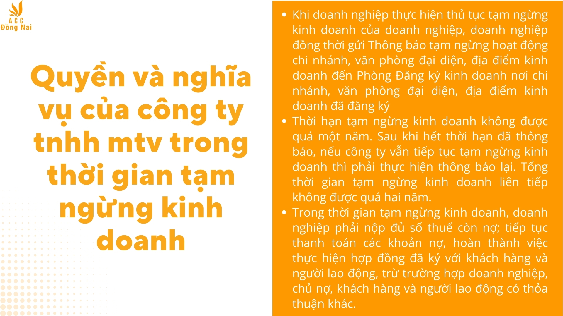 Quyền và nghĩa vụ của công ty tnhh mtv trong thời gian tạm ngừng kinh doanh