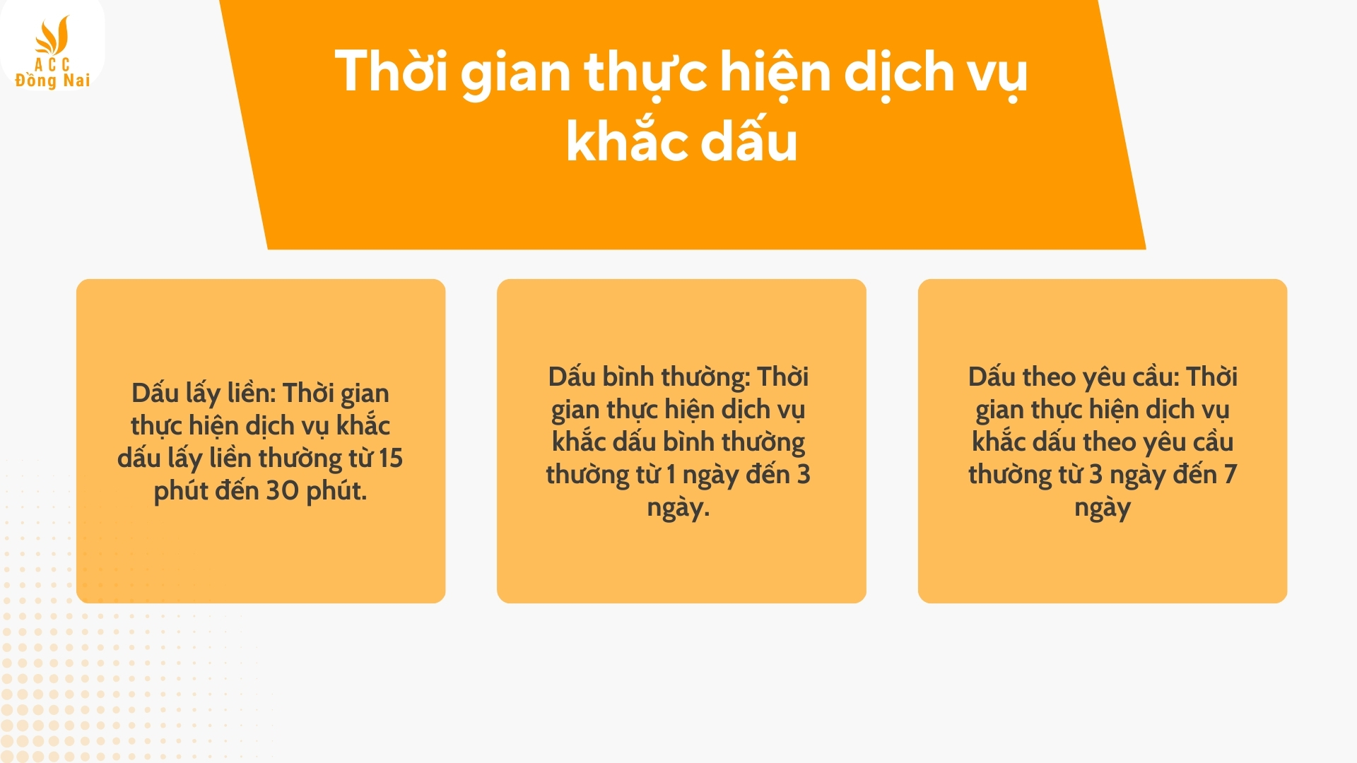 Thời gian thực hiện dịch vụ khắc dấu