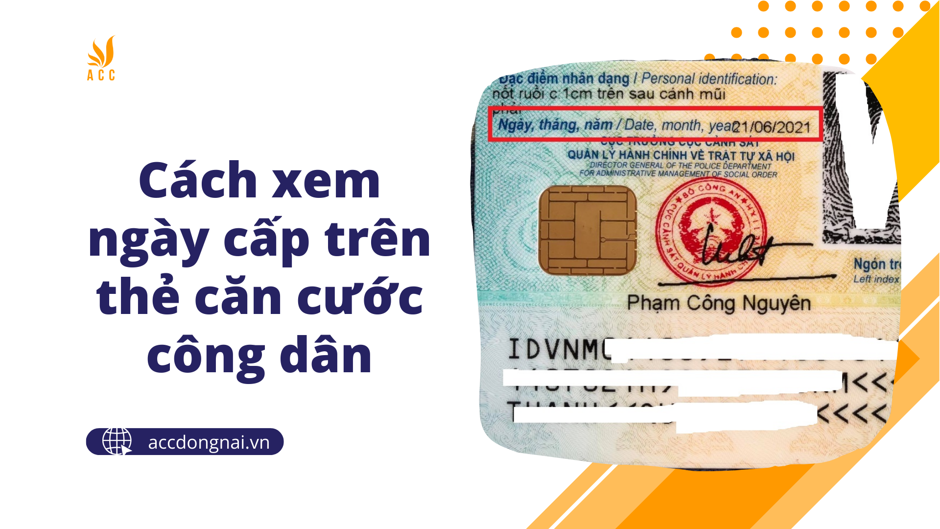 Cách xem ngày cấp trên thẻ căn cước công dân