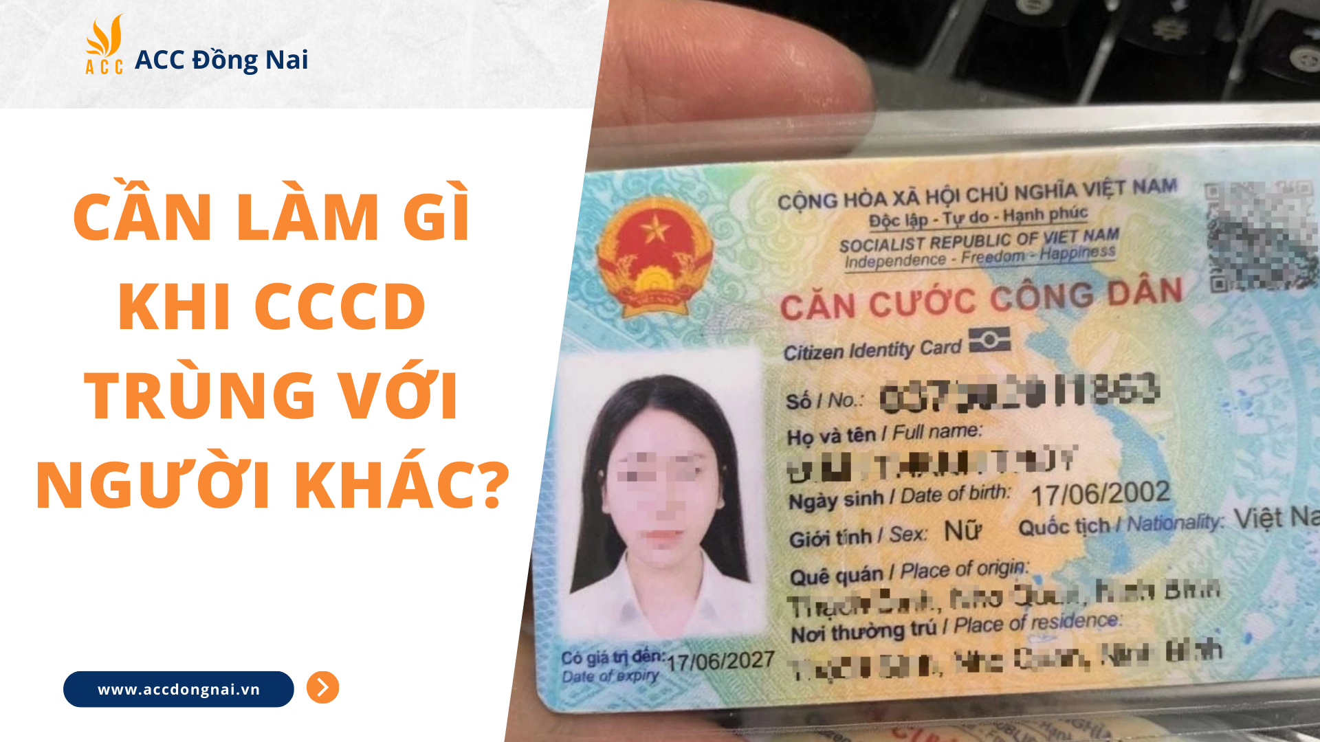 Cần làm gì khi CCCD trùng với người khác?