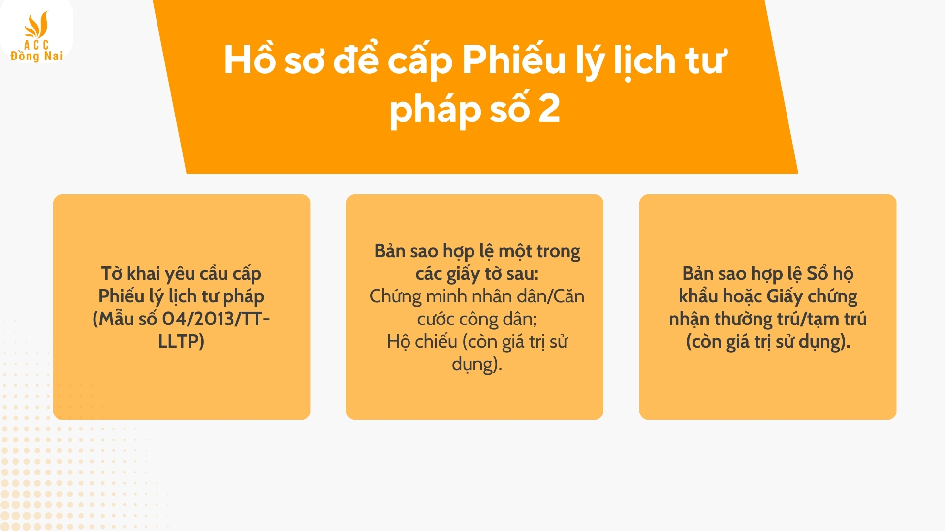 Hồ sơ để cấp Phiếu lý lịch tư pháp số 2