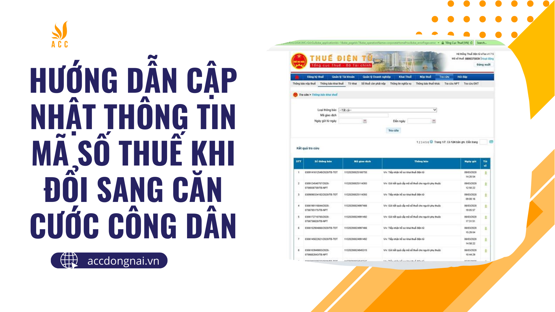 Hướng dẫn cập nhật thông tin mã số thuế khi đổi sang Căn cước công dân