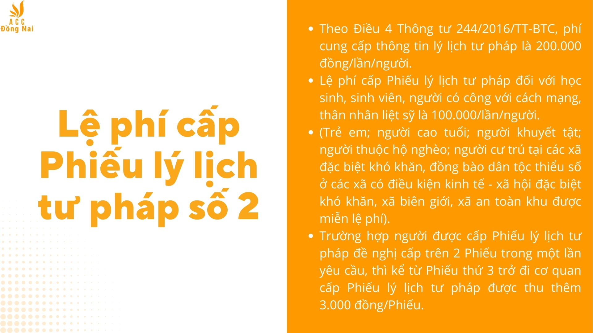 Lệ phí cấp Phiếu lý lịch tư pháp số 2