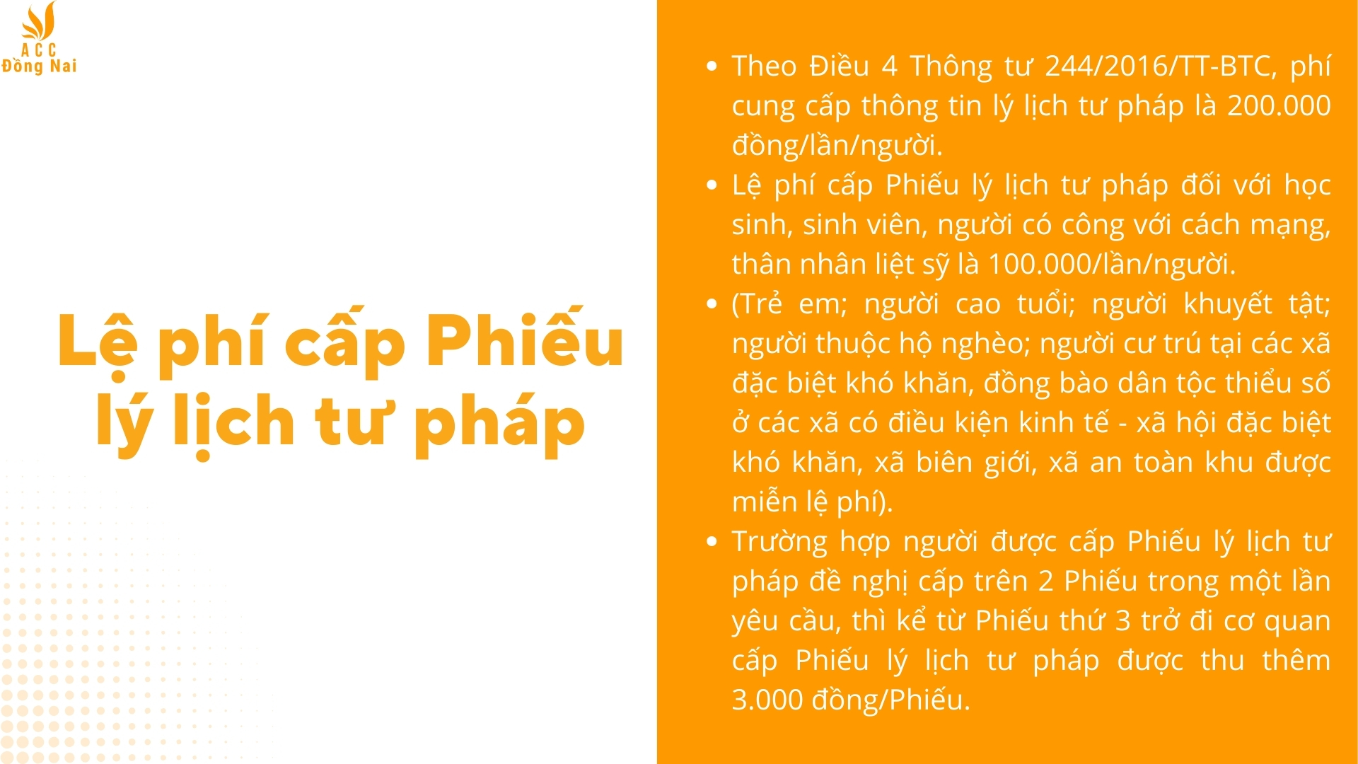 Lệ phí cấp Phiếu lý lịch tư pháp