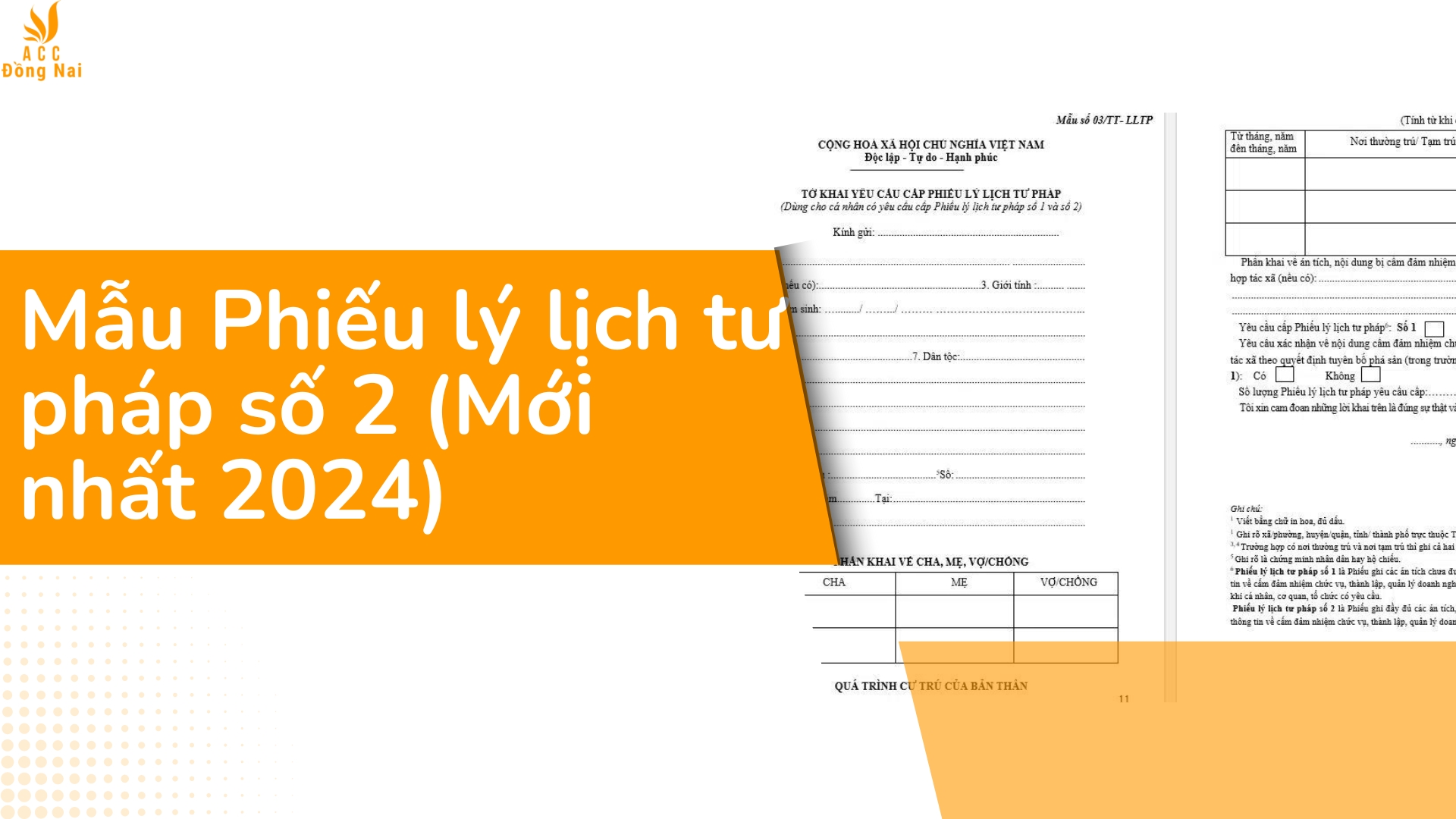 Mẫu Phiếu lý lịch tư pháp số 2 (Mới nhất 2024)