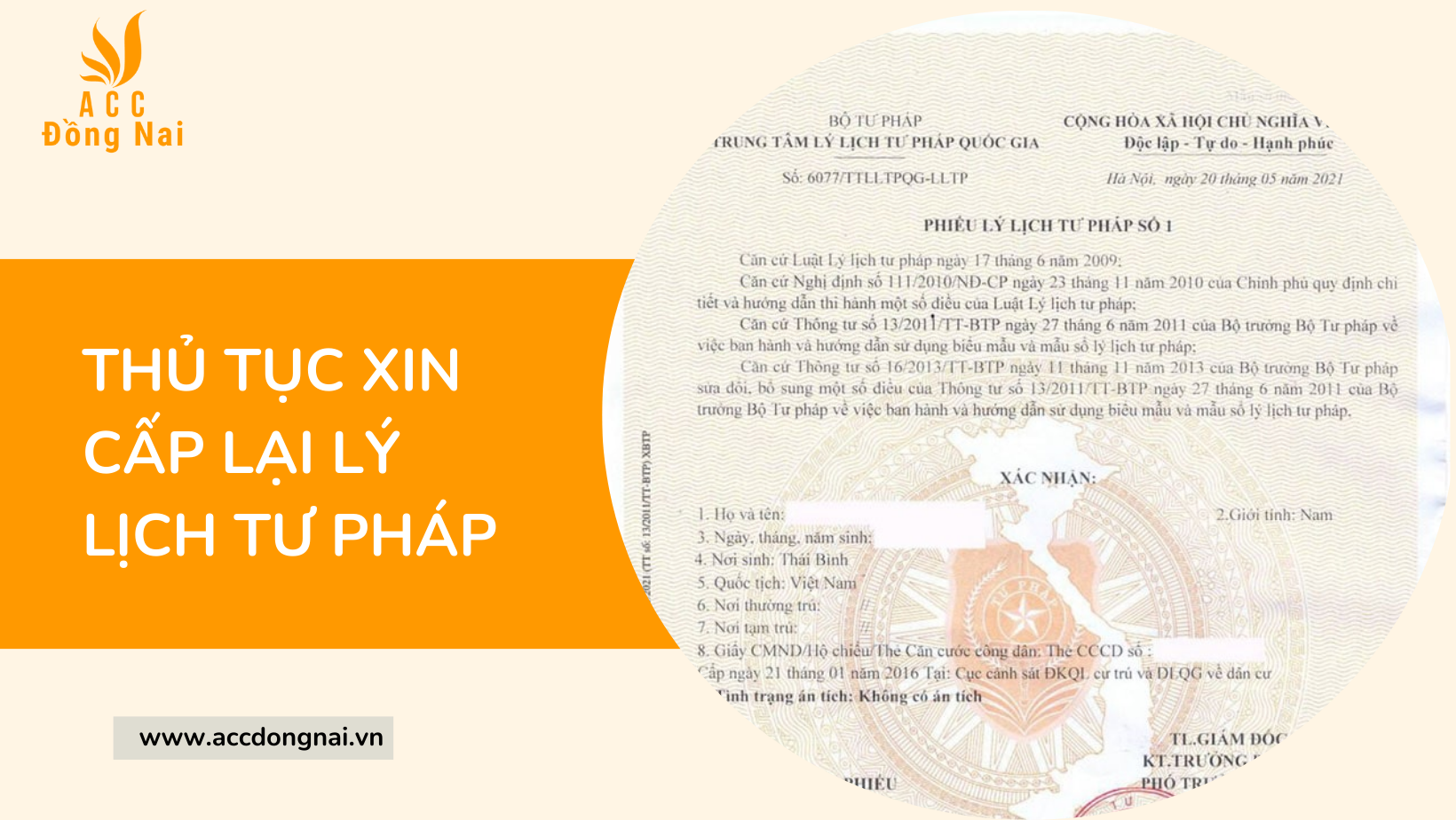 Thủ tục xin cấp lại lý lịch tư pháp