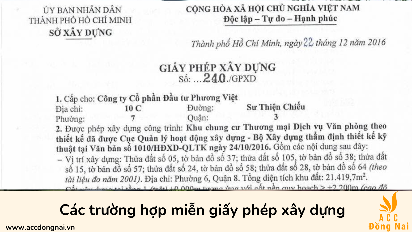 Các trường hợp miễn giấy phép xây dựng