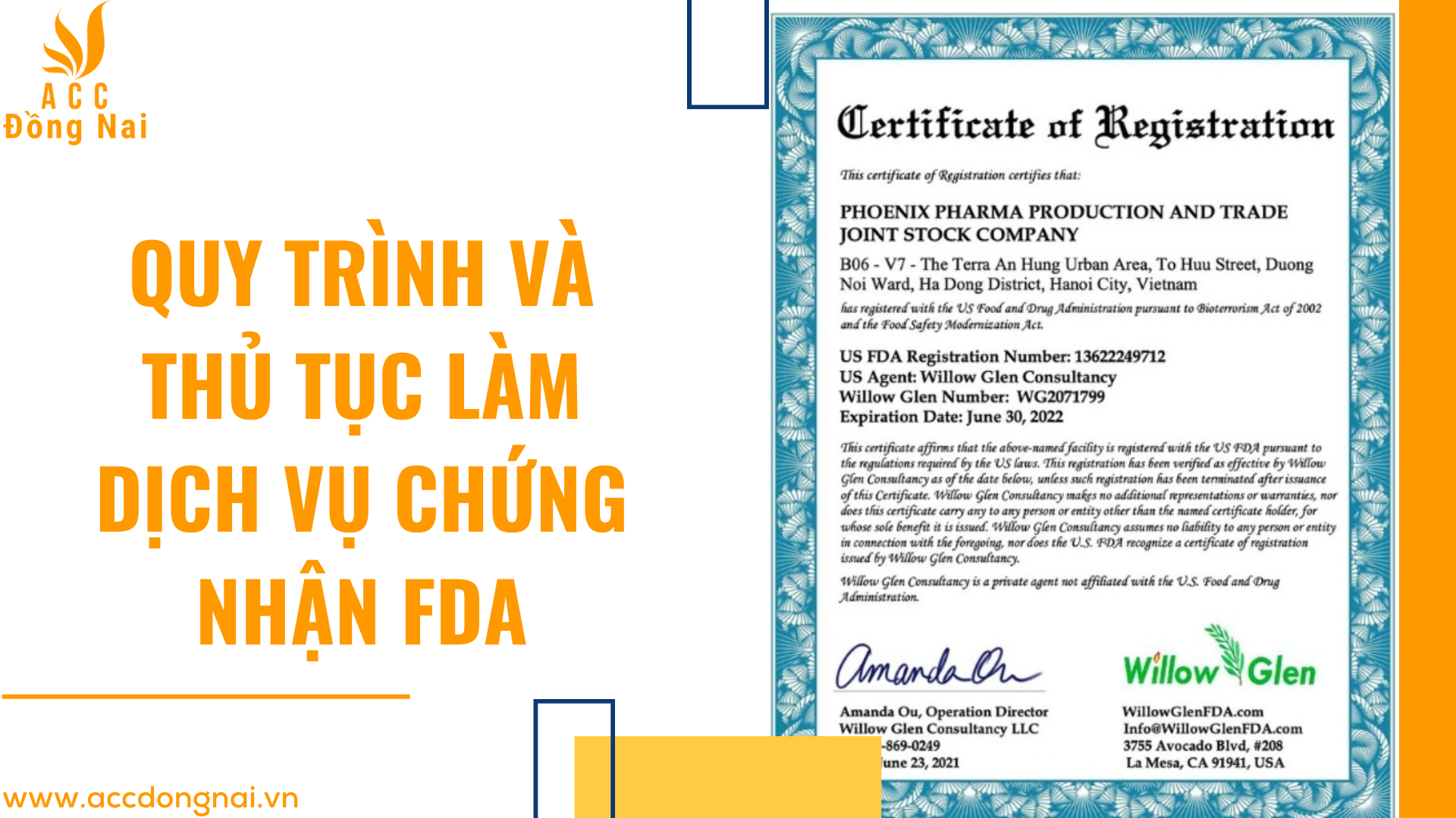 Quy trình và thủ tục làm dịch vụ chứng nhận FDA