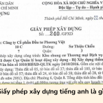 Giấy phép xây dựng tiếng anh là gì?