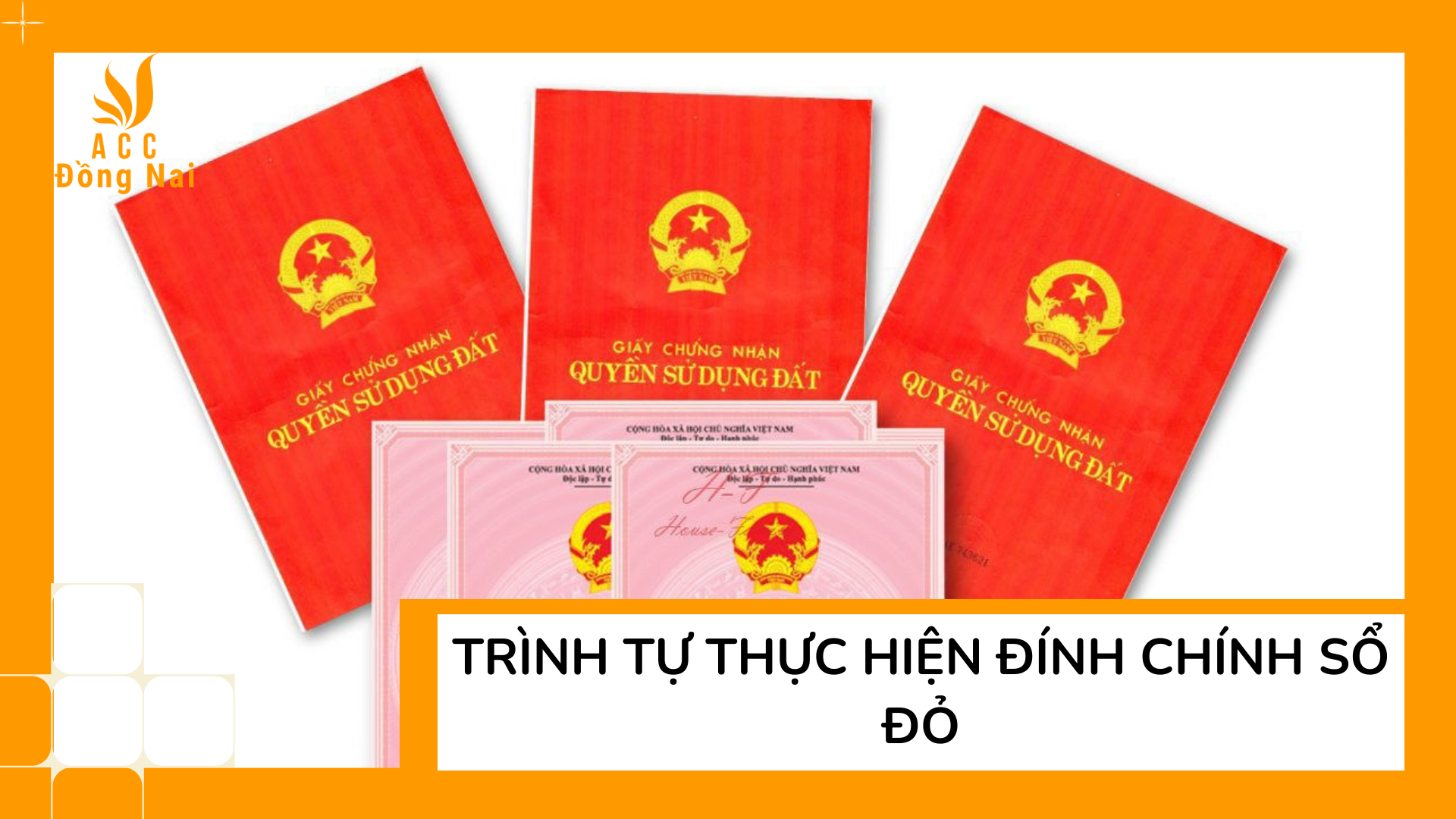 Trình tự thực hiện đính chính sổ đỏ