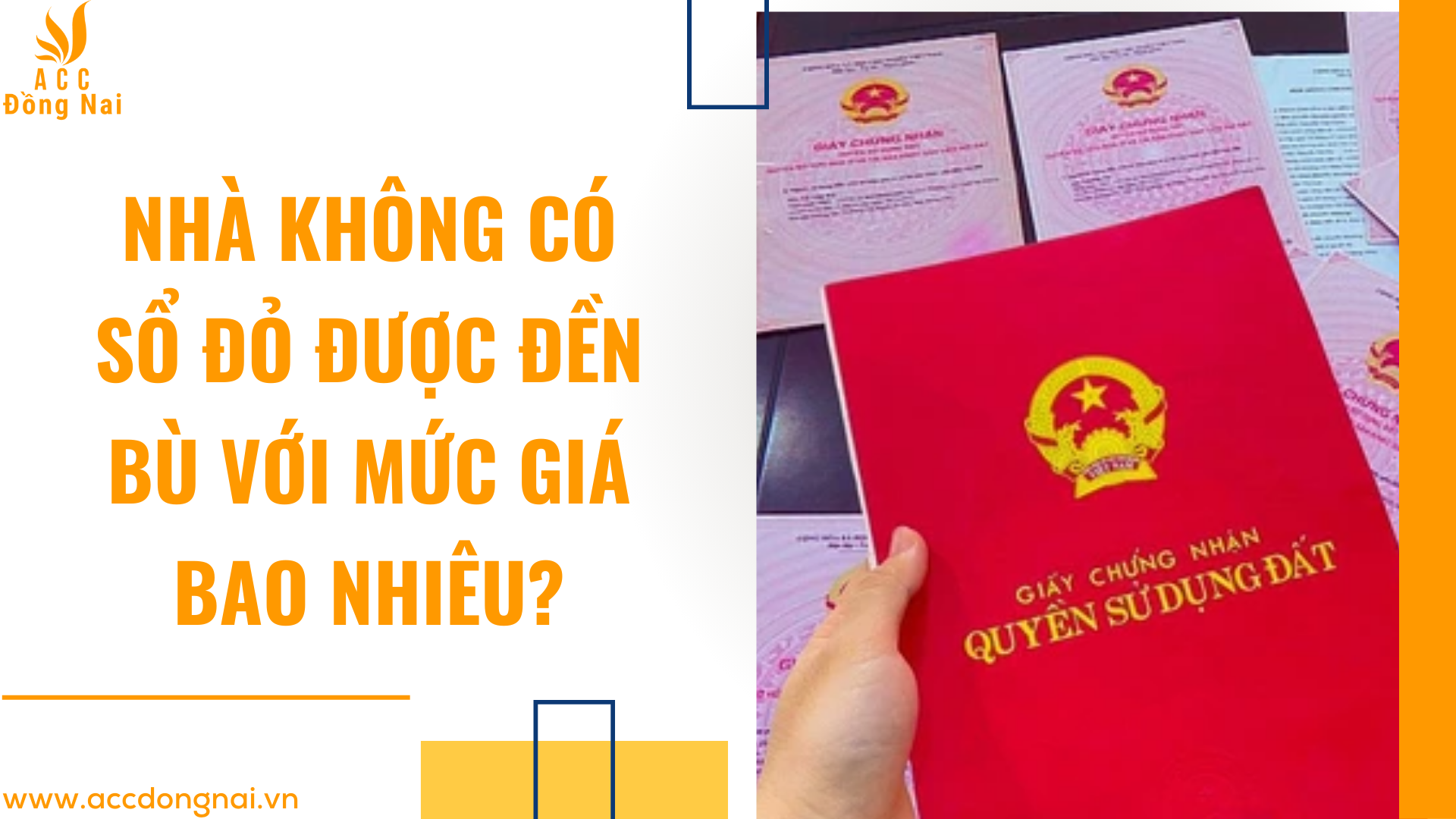Nhà không có sổ đỏ được đền bù với mức giá bao nhiêu?