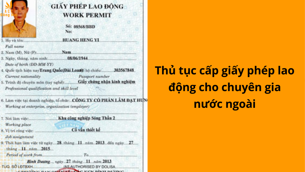 Thủ tục cấp giấy phép lao động cho chuyên gia nước ngoài