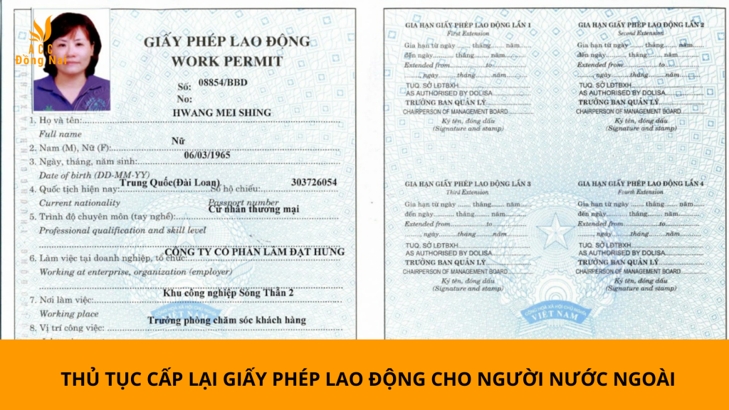 Thủ tục cấp lại giấy phép lao động cho người nước ngoài