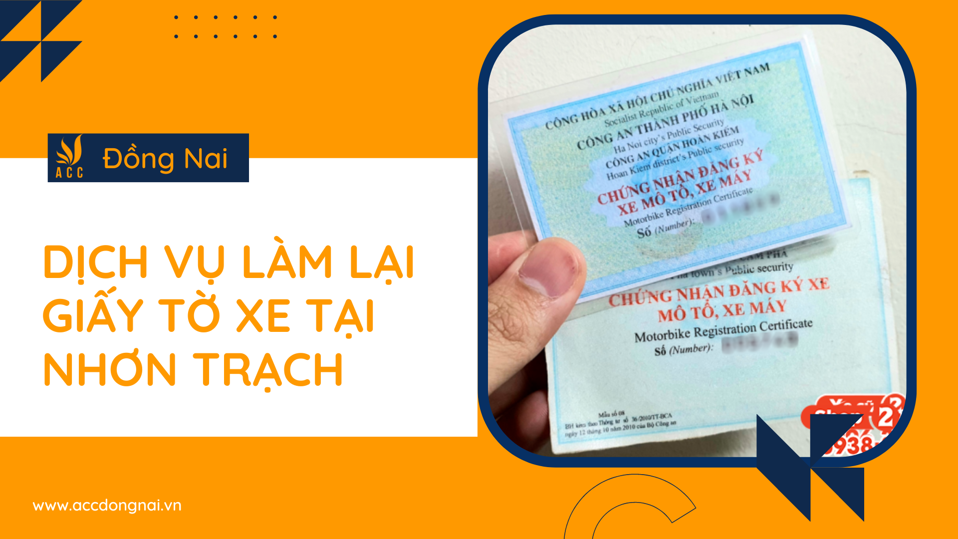 Dịch vụ làm lại giấy tờ xe tại Nhơn Trạch