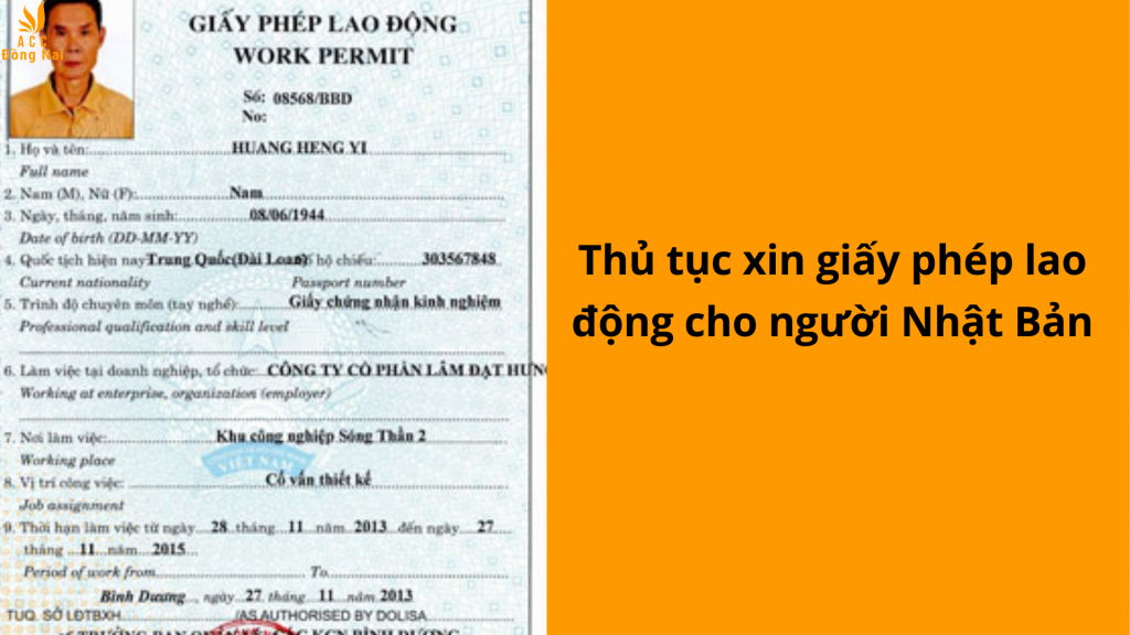 Thủ tục xin giấy phép lao động cho người Nhật Bản