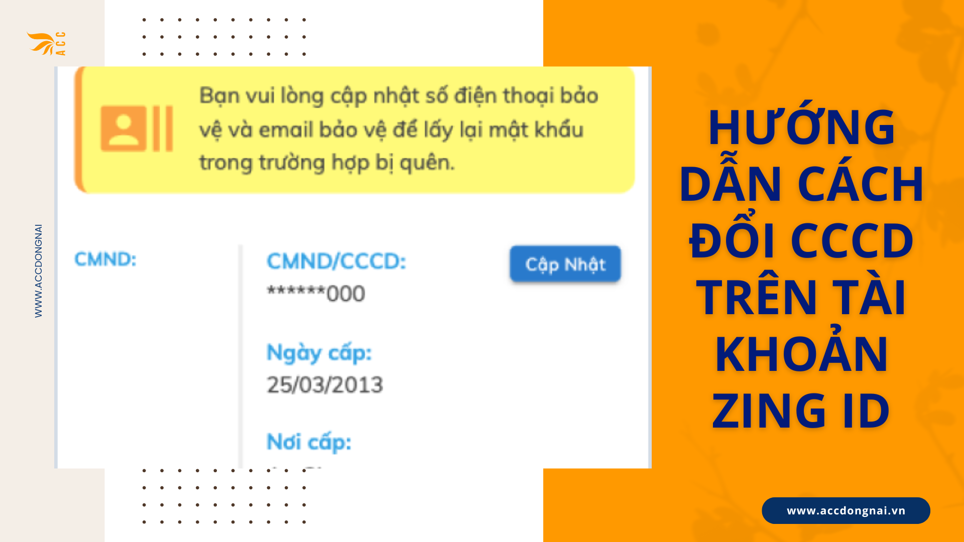 Hướng dẫn cách đổi CCCD trên tài khoản Zing ID