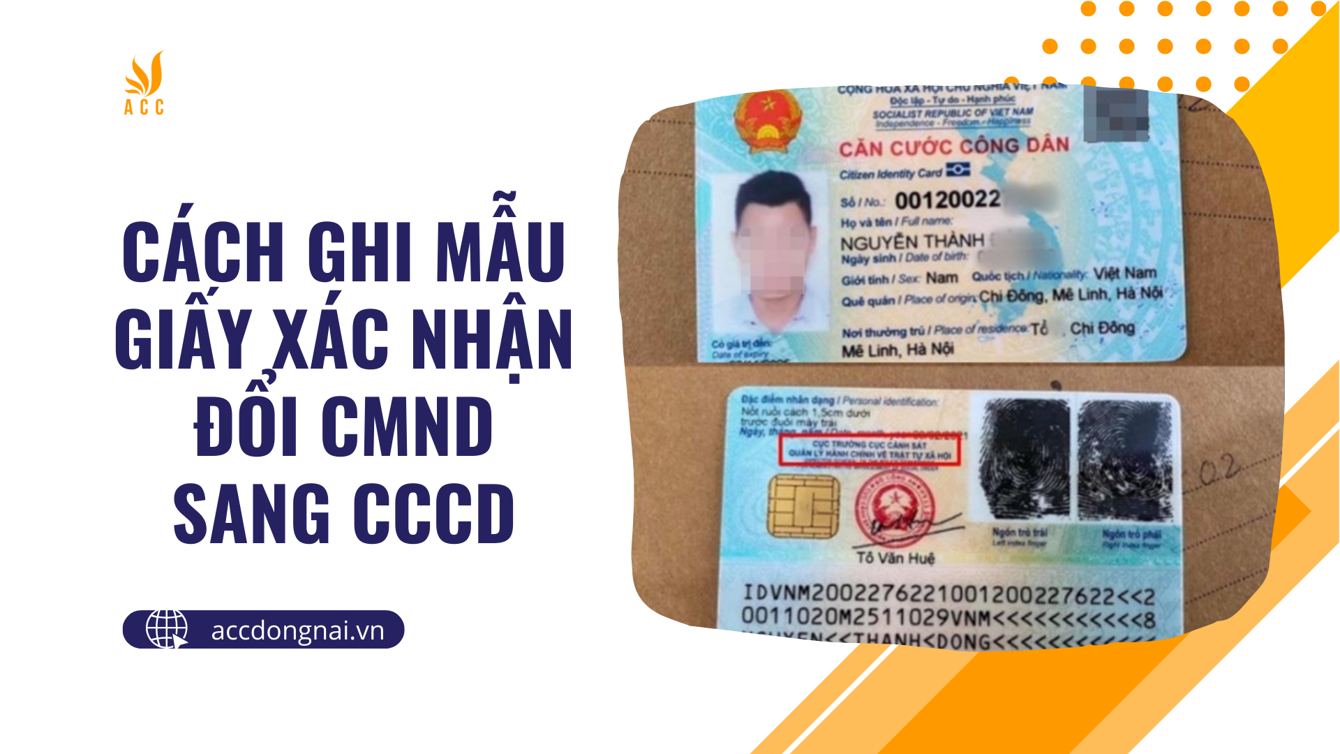 Cách ghi mẫu giấy xác nhận đổi CMND sang CCCD