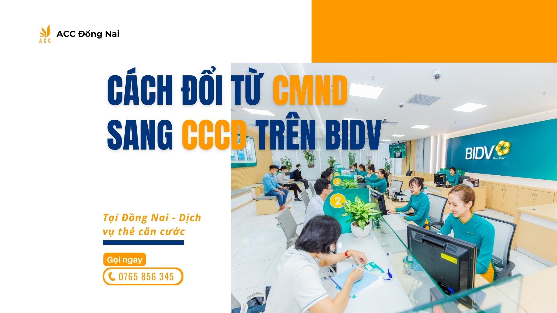 Đổi từ CMND sang CCCD trên tài khoản ngân hàng BIDV