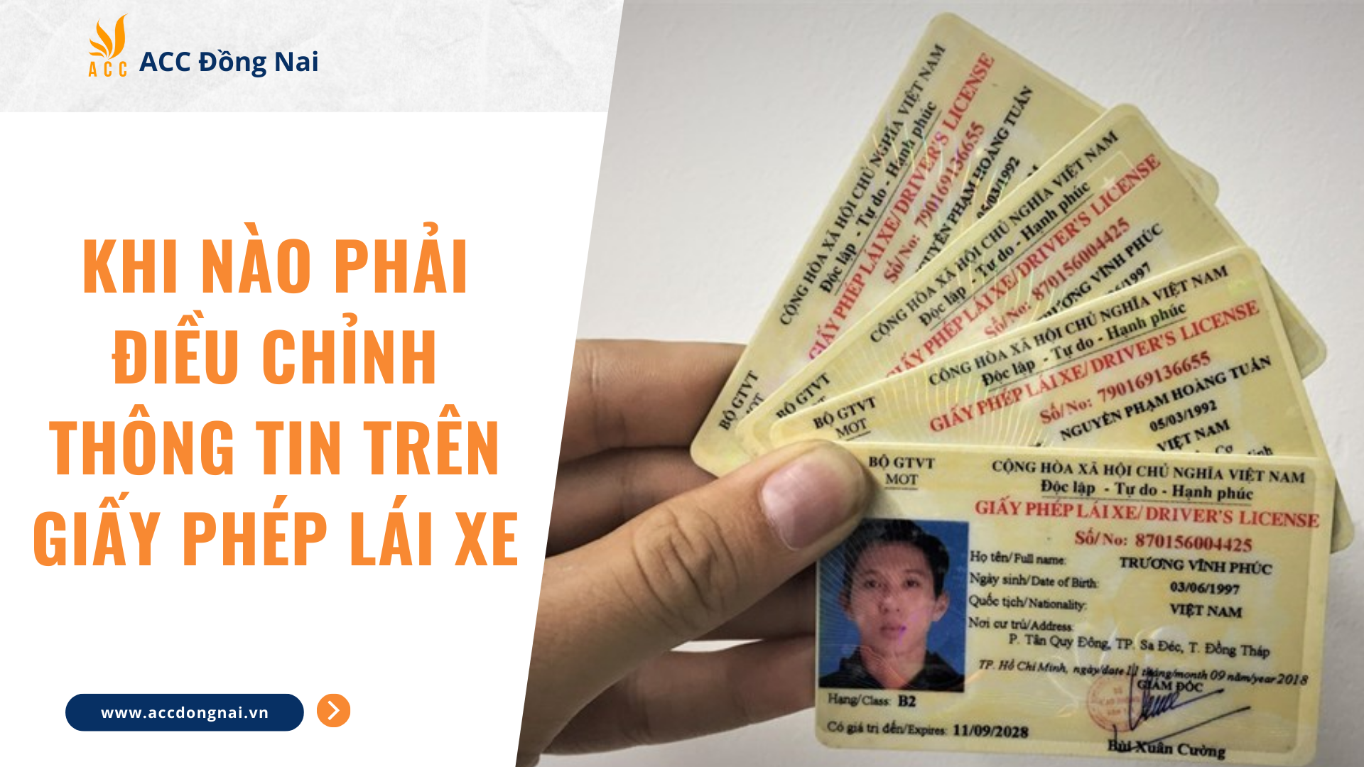 Khi nào phải điều chỉnh thông tin trên giấy phép lái xe