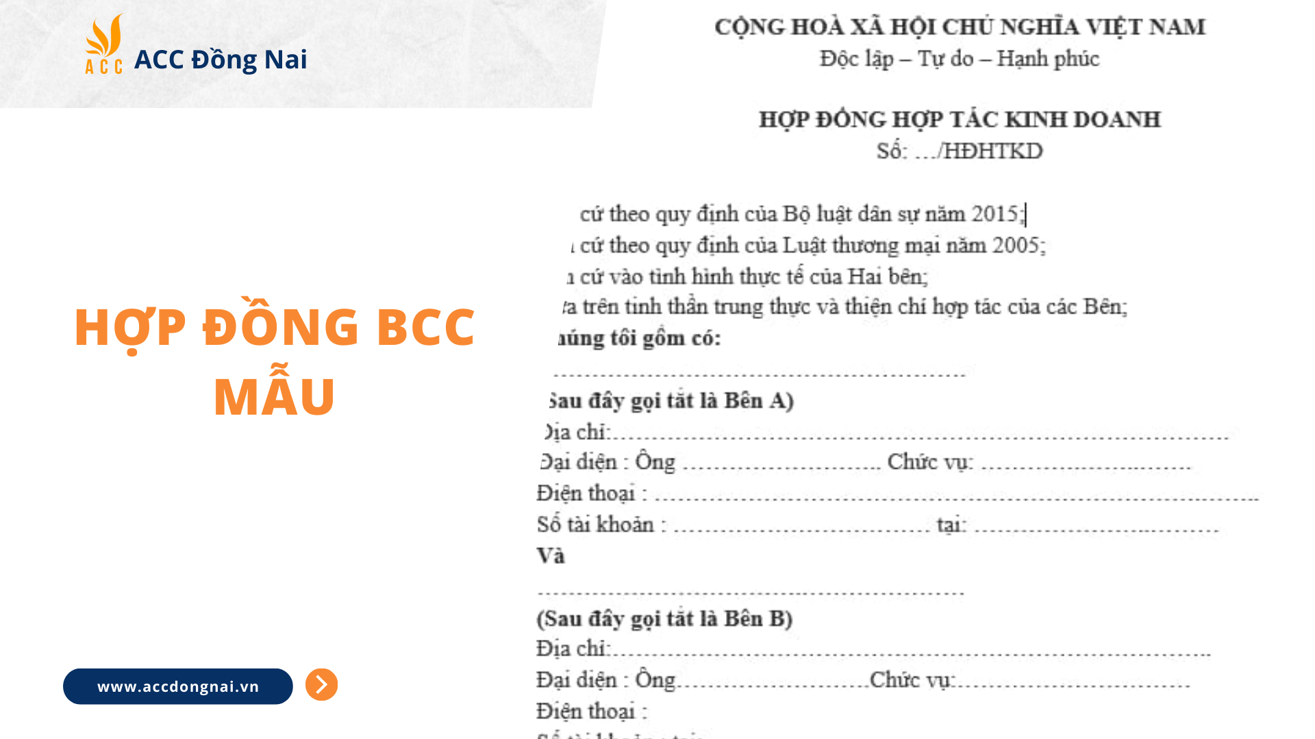 Hợp đồng BCC mẫu