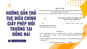 Hướng dẫn thủ tục điều chỉnh giấy phép môi trường tại Đồng Nai