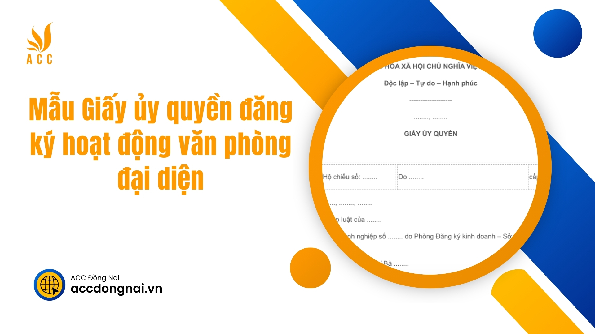 Mẫu Giấy ủy quyền đăng ký hoạt động văn phòng đại diện