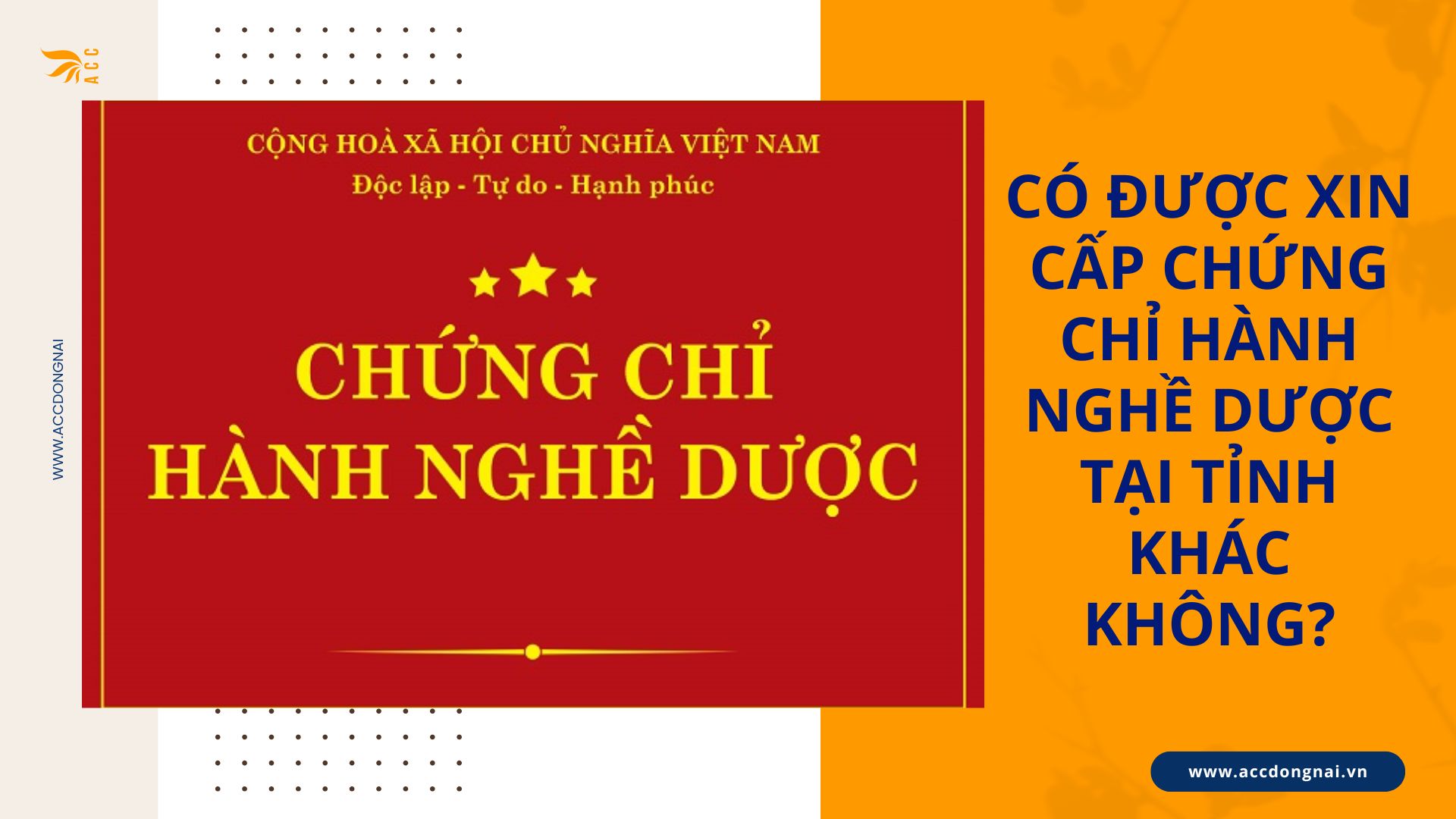 Có được xin cấp chứng chỉ hành nghề dược tại tỉnh khác không?