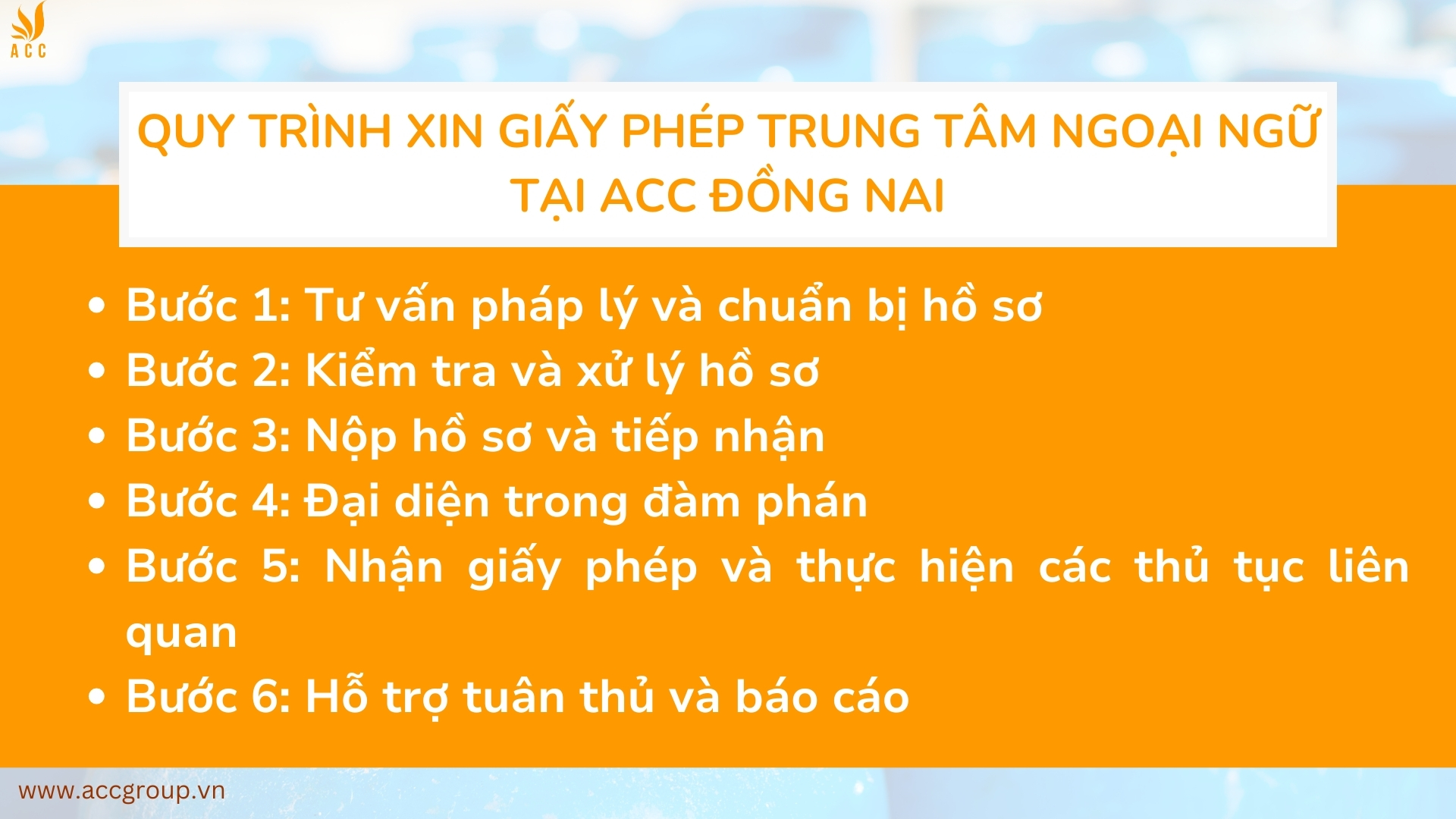 Quy trình xin giấy phép trung tâm ngoại ngữ tại ACC Đồng Nai