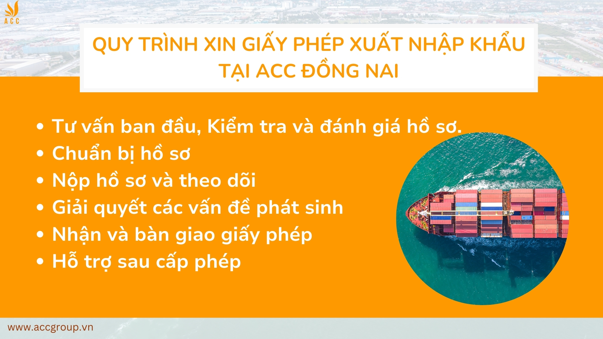 Quy trình xin giấy phép xuất nhập khẩu tại ACC Đồng Nai