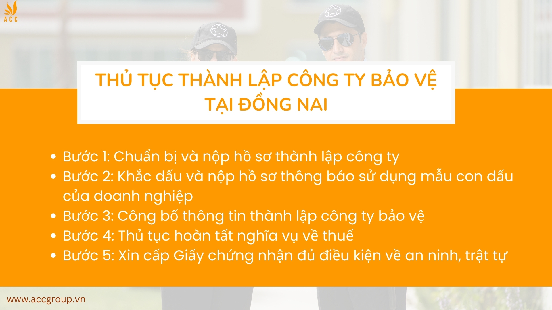 Thủ tục thành lập công ty bảo vệ tại Đồng Nai