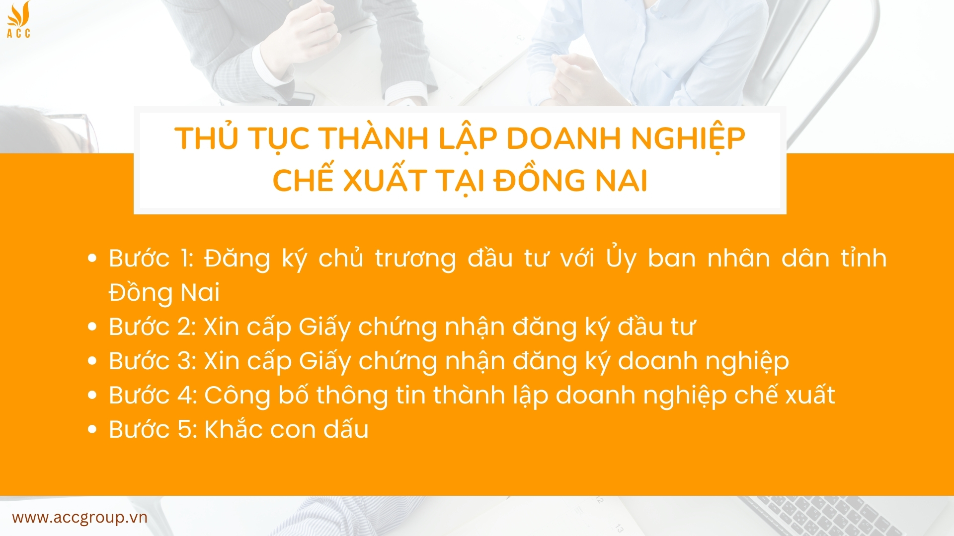 Thủ tục thành lập doanh nghiệp chế xuất tại Đồng Nai