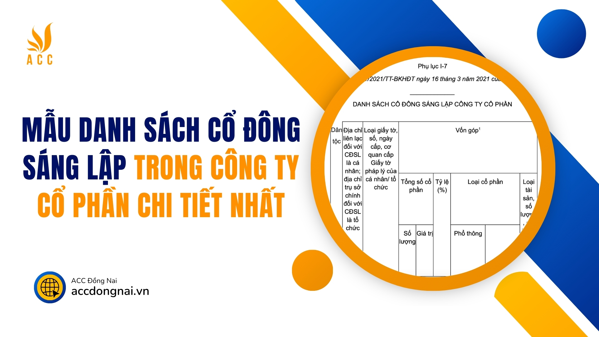 Mẫu danh sách cổ đông sáng lập trong công ty cổ phần chi tiết nhất