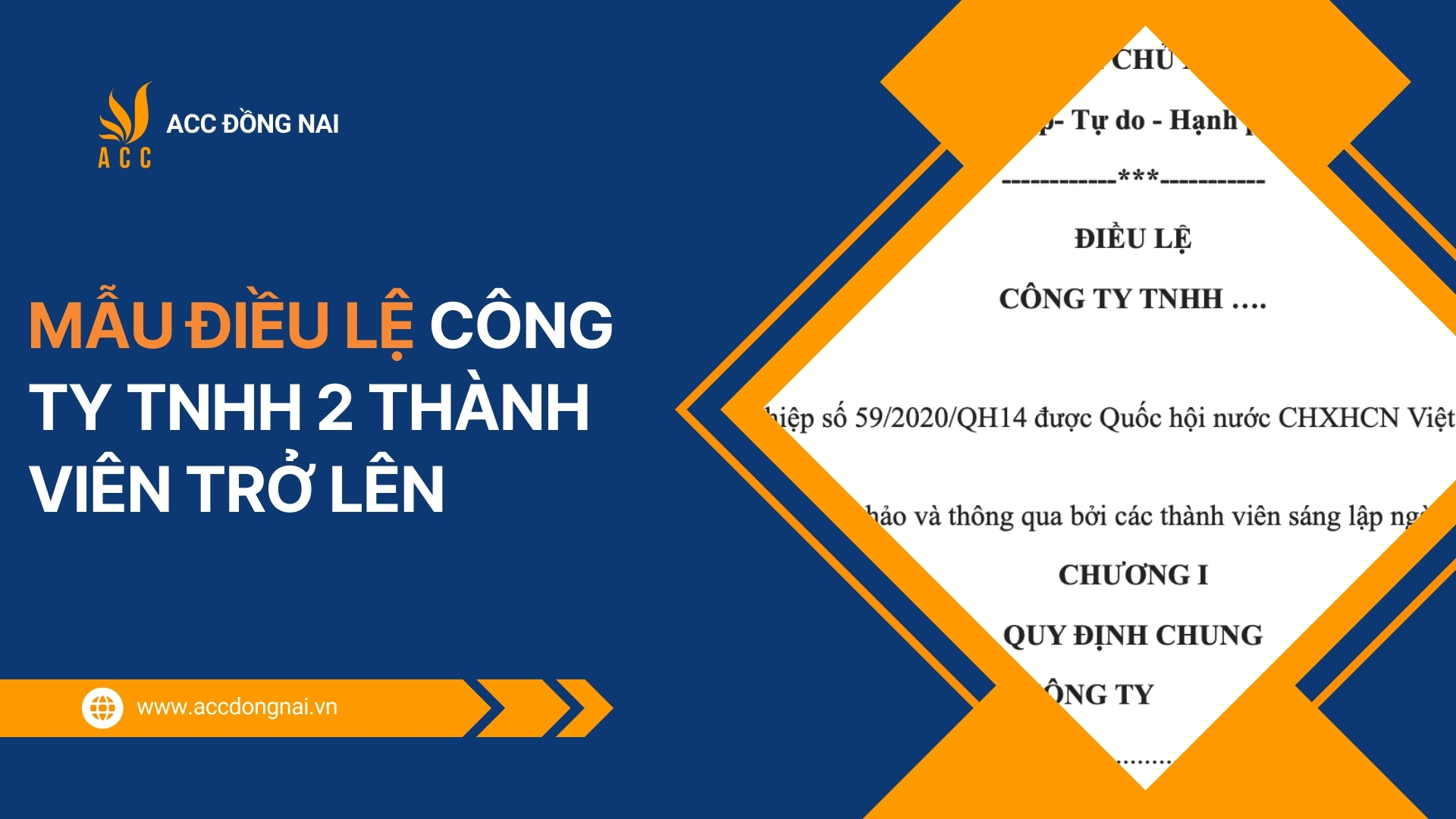 Mẫu điều lệ công ty TNHH 2 thành viên trở lên