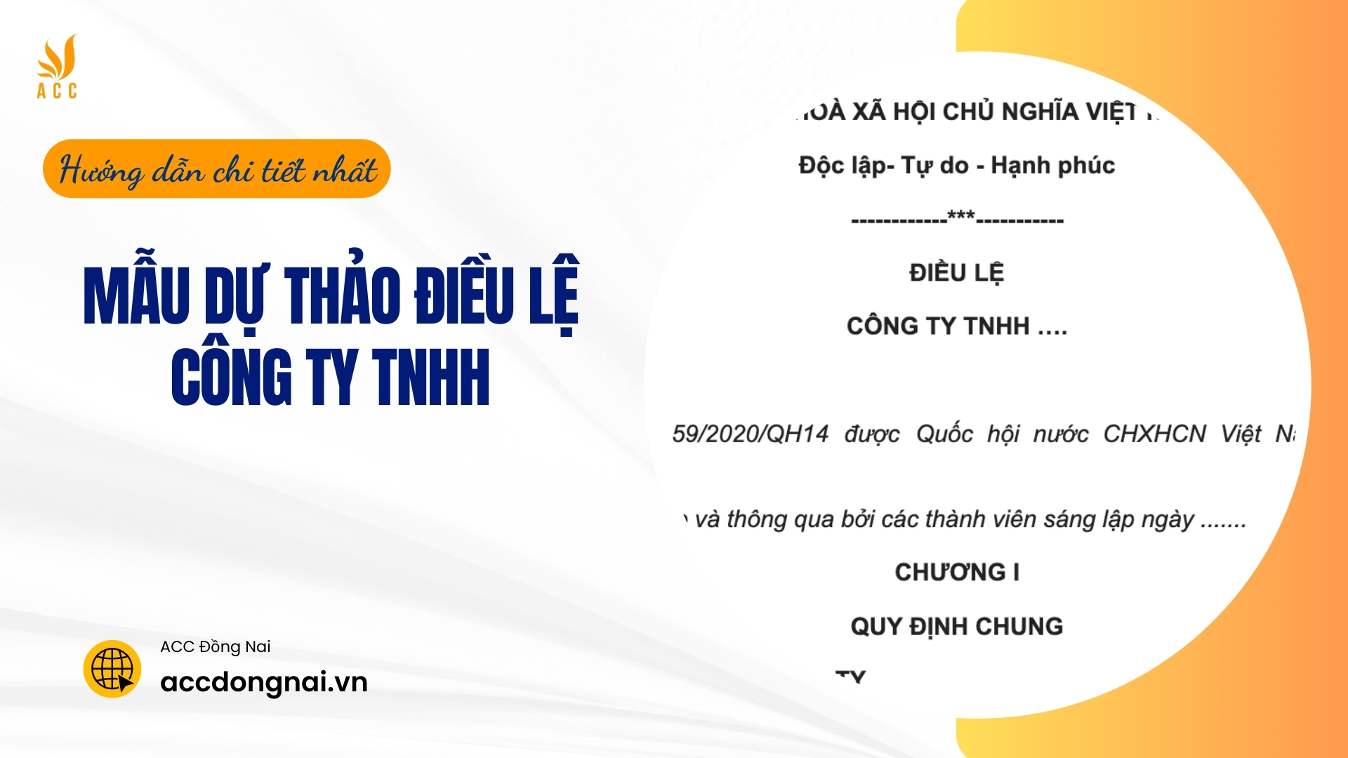 Mẫu dự thảo điều lệ Công ty TNHH