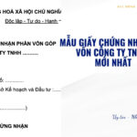 Mẫu giấy chứng nhận góp vốn công ty TNHH mới nhất